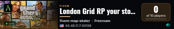 London Grid RP your story starts here live status badge