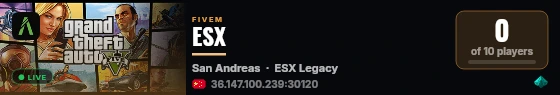 ESX live status badge
