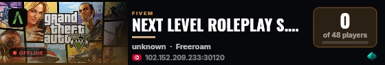 NEXT LEVEL ROLEPLAY S.BETA live status badge