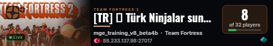 [TR]  Türk Ninjalar sunucusu live status badge