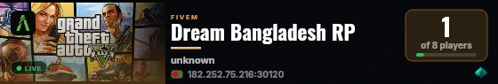 SB Framework Roleplay live status badge