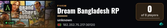 Dream Bangladesh RP live status badge