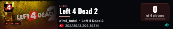 Left 4 Dead 2 live status badge