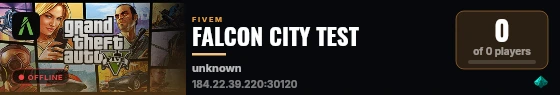 FALCON CITY TEST live status badge