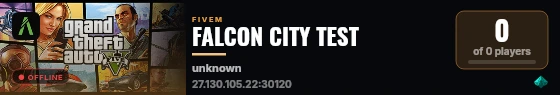 FALCON CITY TEST live status badge