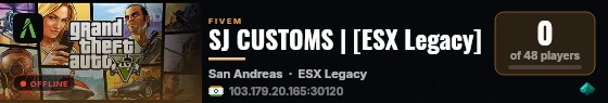 SJ CUSTOMS | [ESX Legacy] live status badge