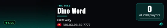 Dino Word live status badge