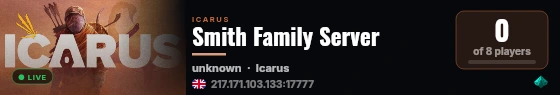 Smith Family Server live status badge