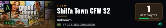 Shilfa Town CFW S2 live status badge