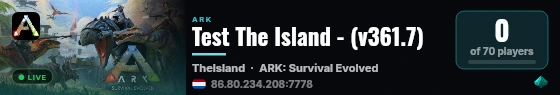 Test The Island - (v361.7) live status badge