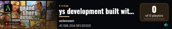ys development built with FiveM Basic Server! live status badge