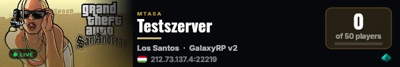 Testszerver live status badge