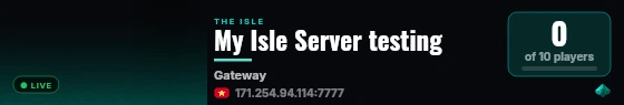 My Isle Server testing live status badge