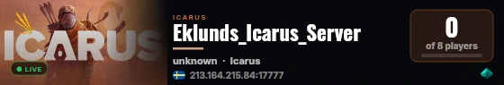 Eklunds_Icarus_Server live status badge