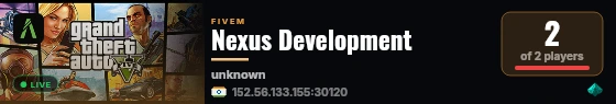 Nexus Development live status badge