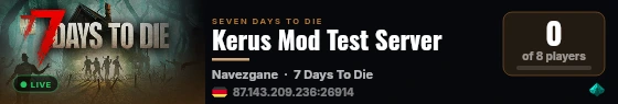 Kerus Mod Test Server live status badge