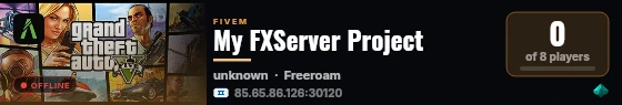 My FXServer Project live status badge