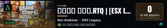 مود شرطه.RTQ | ESX Legacy Server live status badge