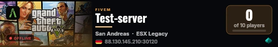 Test-server live status badge