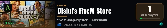 Dislul's FiveM Store live status badge