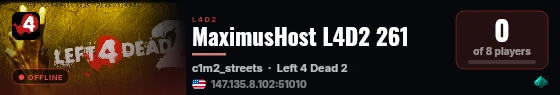MaximusHost L4D2 261 live status badge