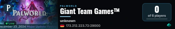 Giant Team Games™ live status badge