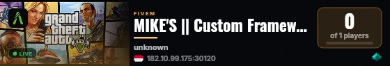 MIKE'S || Custom Framework || Jobs || Gangs || Housing || More! live status badge
