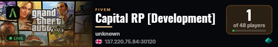 Capital RP [Development] live status badge