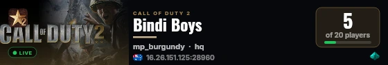 Bindi Boys live status badge