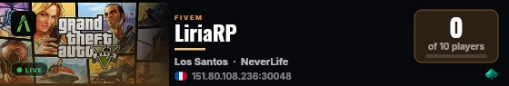 LiriaRP live status badge