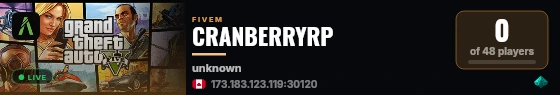 CRANBERRYRP live status badge