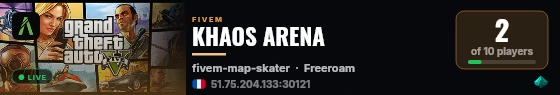 KHAOS ARENA live status badge