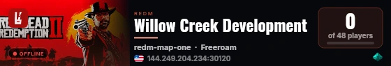 Willow Creek Development live status badge