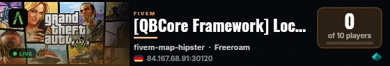 [QBCore Framework] Localhost live status badge
