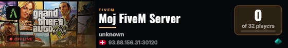 Moj FiveM Server live status badge