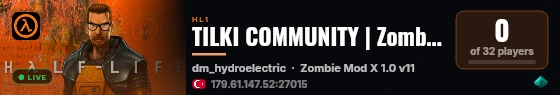 TILKI COMMUNITY | Zombie Mod X live status badge
