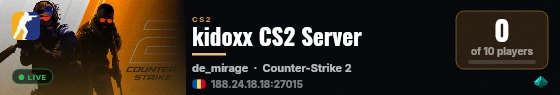 kidoxx CS2 Server live status badge