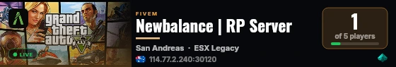 Newbalance | RP Server live status badge