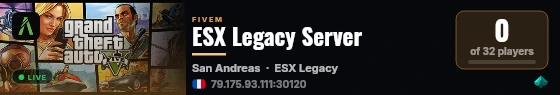 ESX Legacy Server live status badge