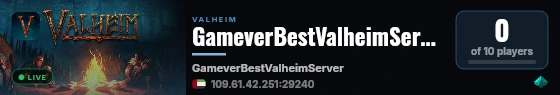 GameverBestValheimServer live status badge