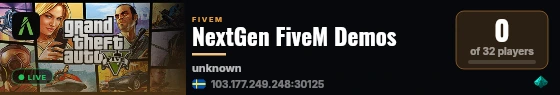 NextGen FiveM Demos live status badge