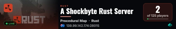A Shockbyte Rust Server live status badge