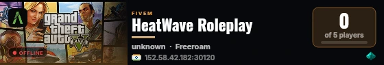 HeatWave Roleplay live status badge