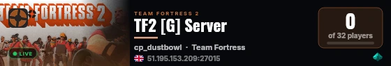 TF2 [G] Server live status badge