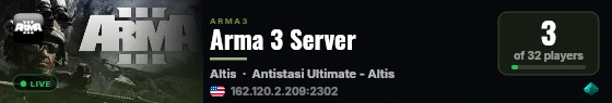 Arma 3 Server live status badge