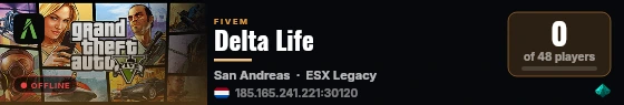 Delta Life live status badge