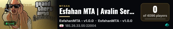 Esfahan MTA | Avalin Server MTA Dar Esfahan | RPG [Cash Party] live status badge