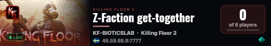Z-Faction get-together live status badge