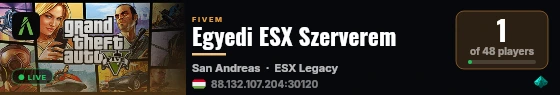 Egyedi ESX Szerverem live status badge