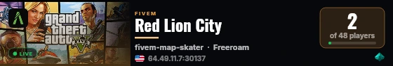 Red Lion City live status badge
